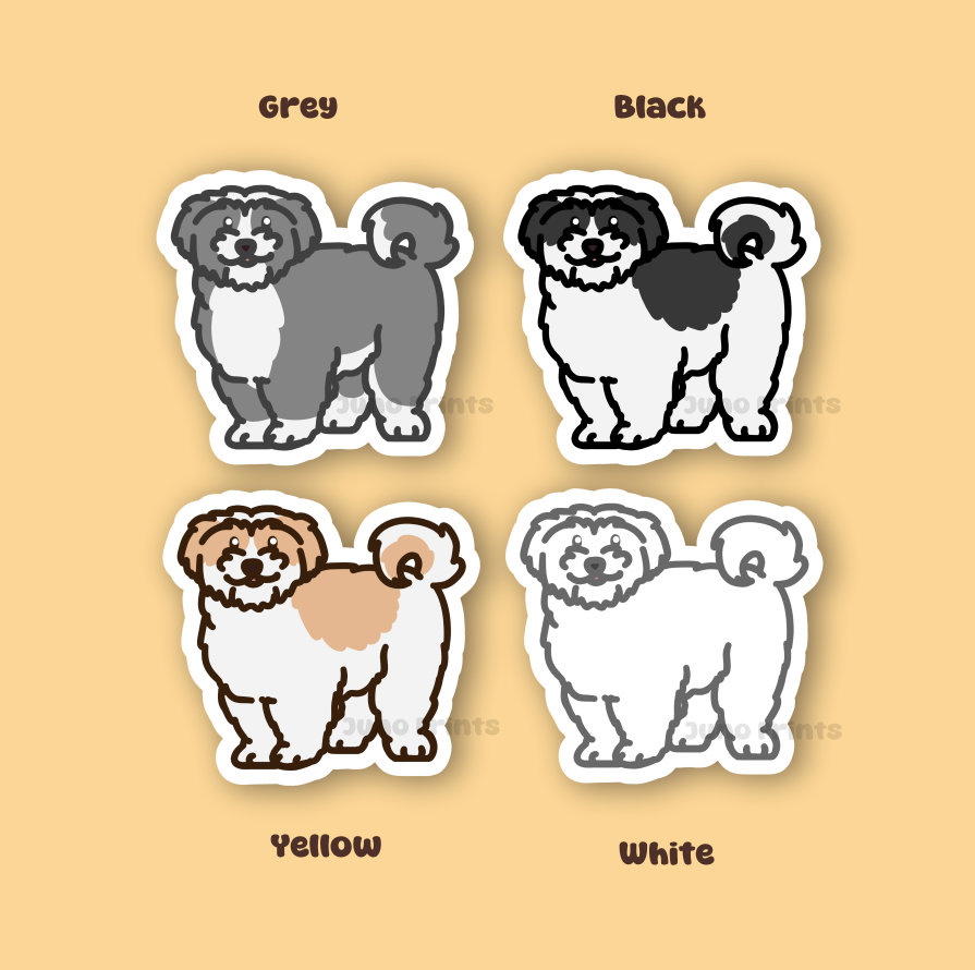 Fluffy Shih Tzu - 3" Dog Sticker or 2" Keychain or 3" Keychain Toy