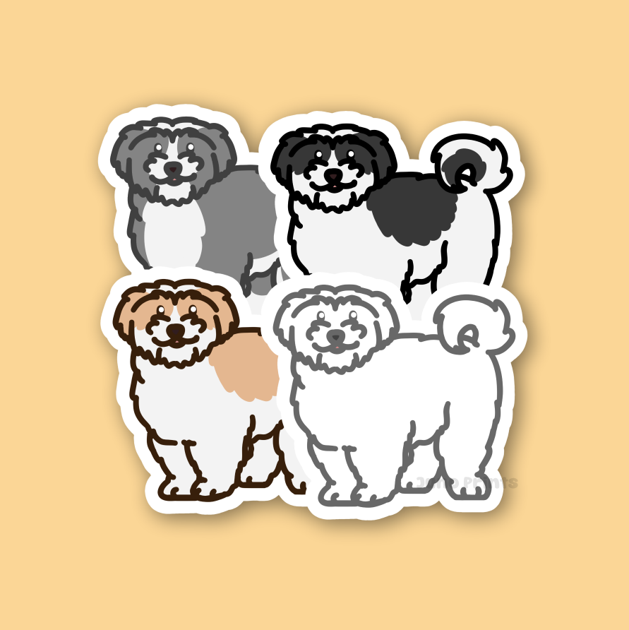 Fluffy Shih Tzu - 3" Dog Sticker or 2" Keychain or 3" Keychain Toy
