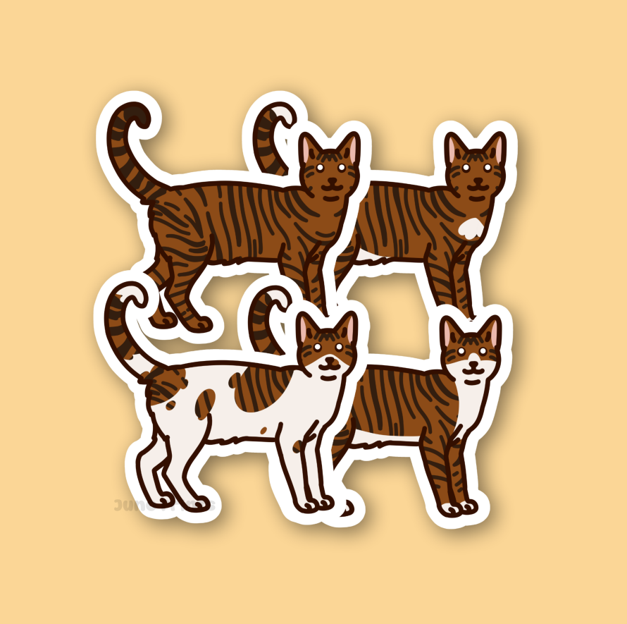 Brown Tabby Shorthair Cat - 3" Sticker