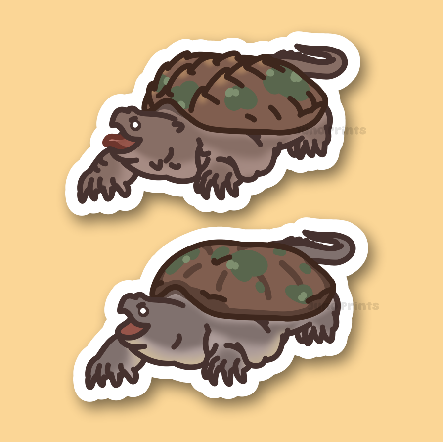 Alligator or Common Snapping Turtle - 3" Snapping Turtle Sticker