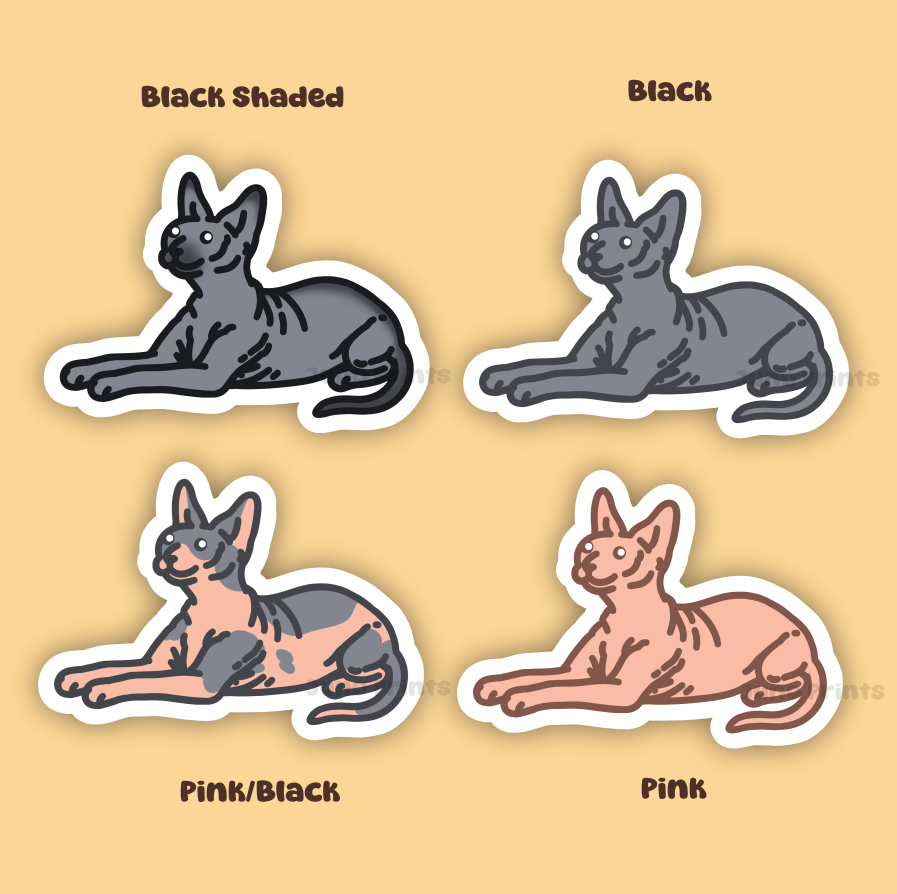 Sphynx Cat Sticker - 3" Nakey Cat Sticker