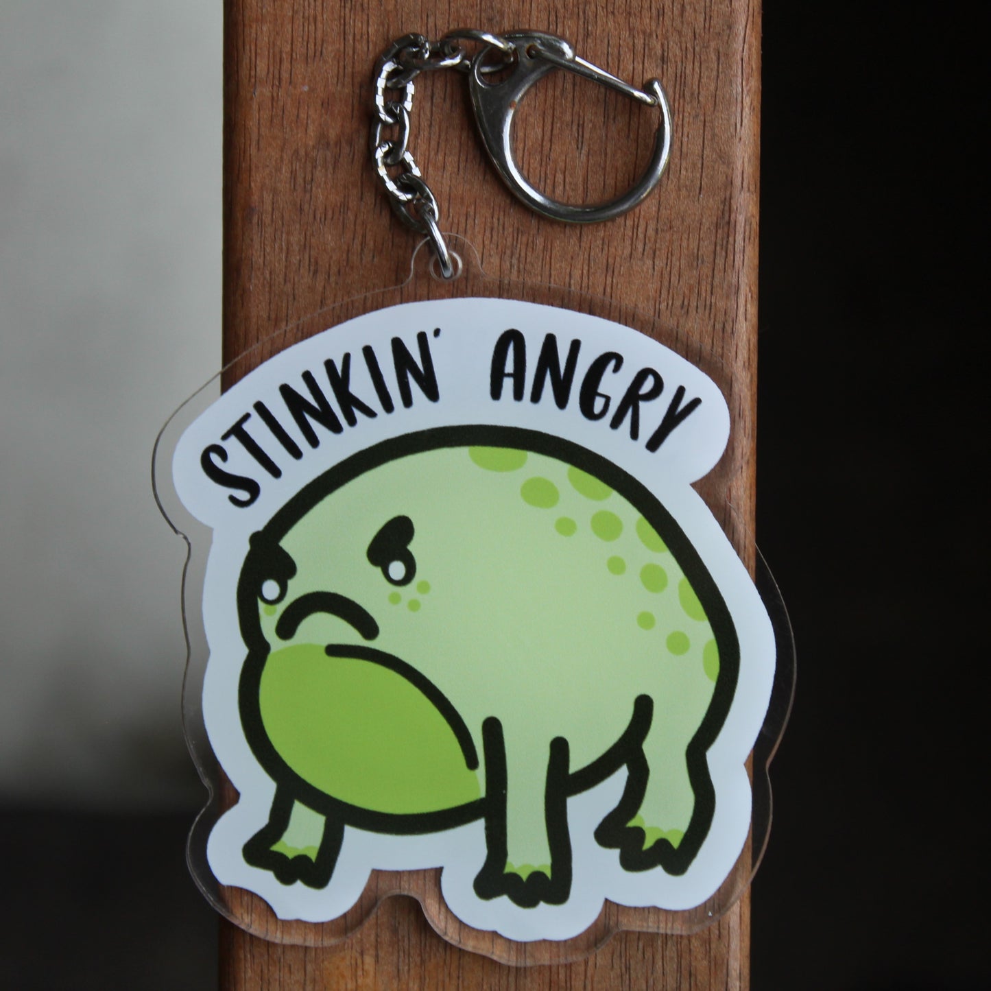 Stinkin' Angry - 3" Funny Desert Rain Frog Sticker or 2" Keychain or 3" Keychain