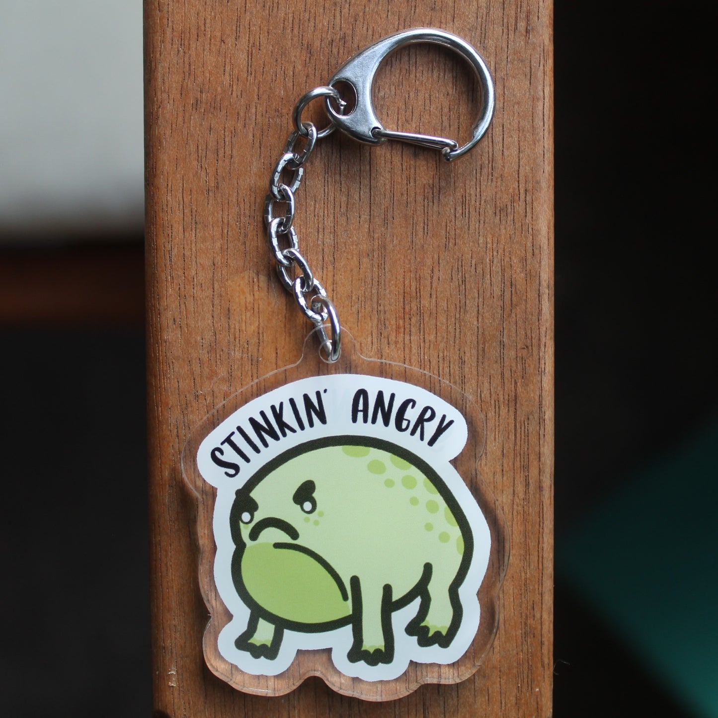 Stinkin' Angry - 3" Funny Desert Rain Frog Sticker or 2" Keychain or 3" Keychain