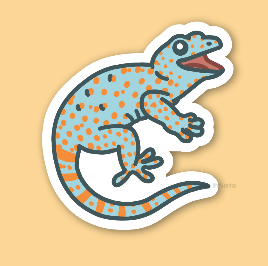 Tokay Gecko Sticker - 3" Screamy Fella Sticker