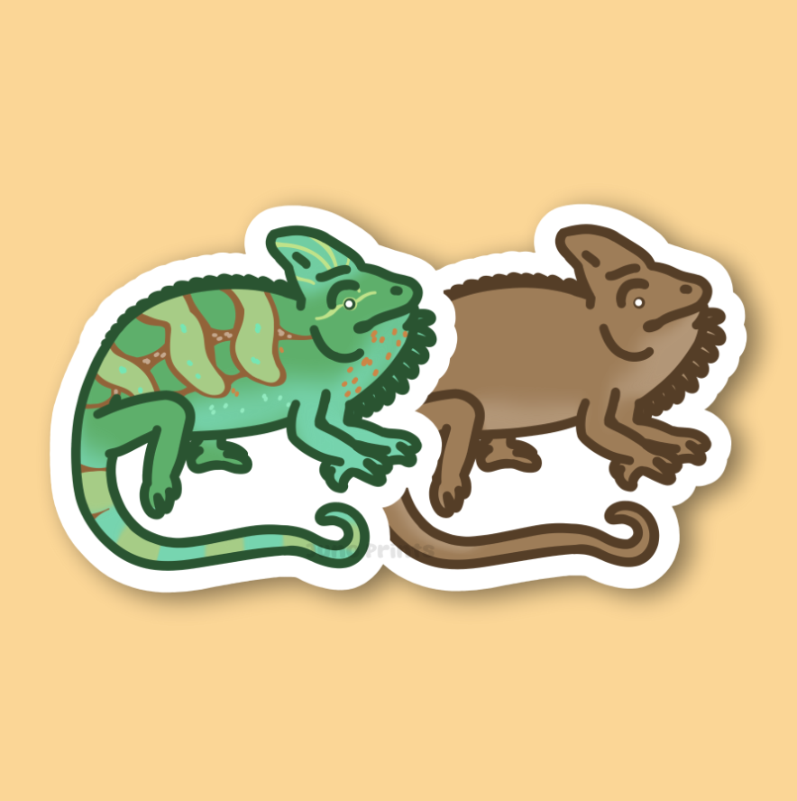 Veiled Chameleon - 3" Cone-Head Yemeni Chameleon Sticker