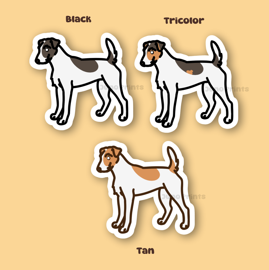 Wire Parson Russell Terrier - 3" Tall Jack Russell Sticker