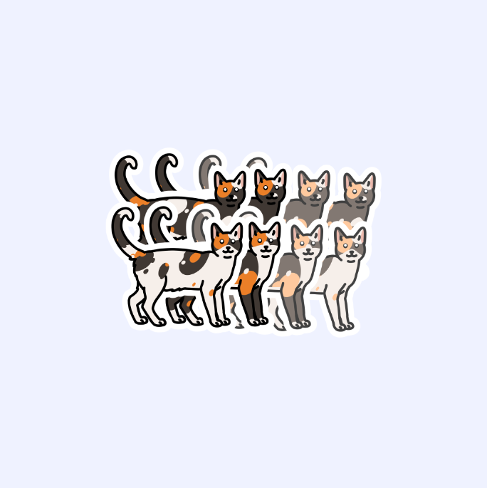 Brown and Orange Domestic Shorthair Stickers - 3 Solid and Tabby Cats –  Juno Prints