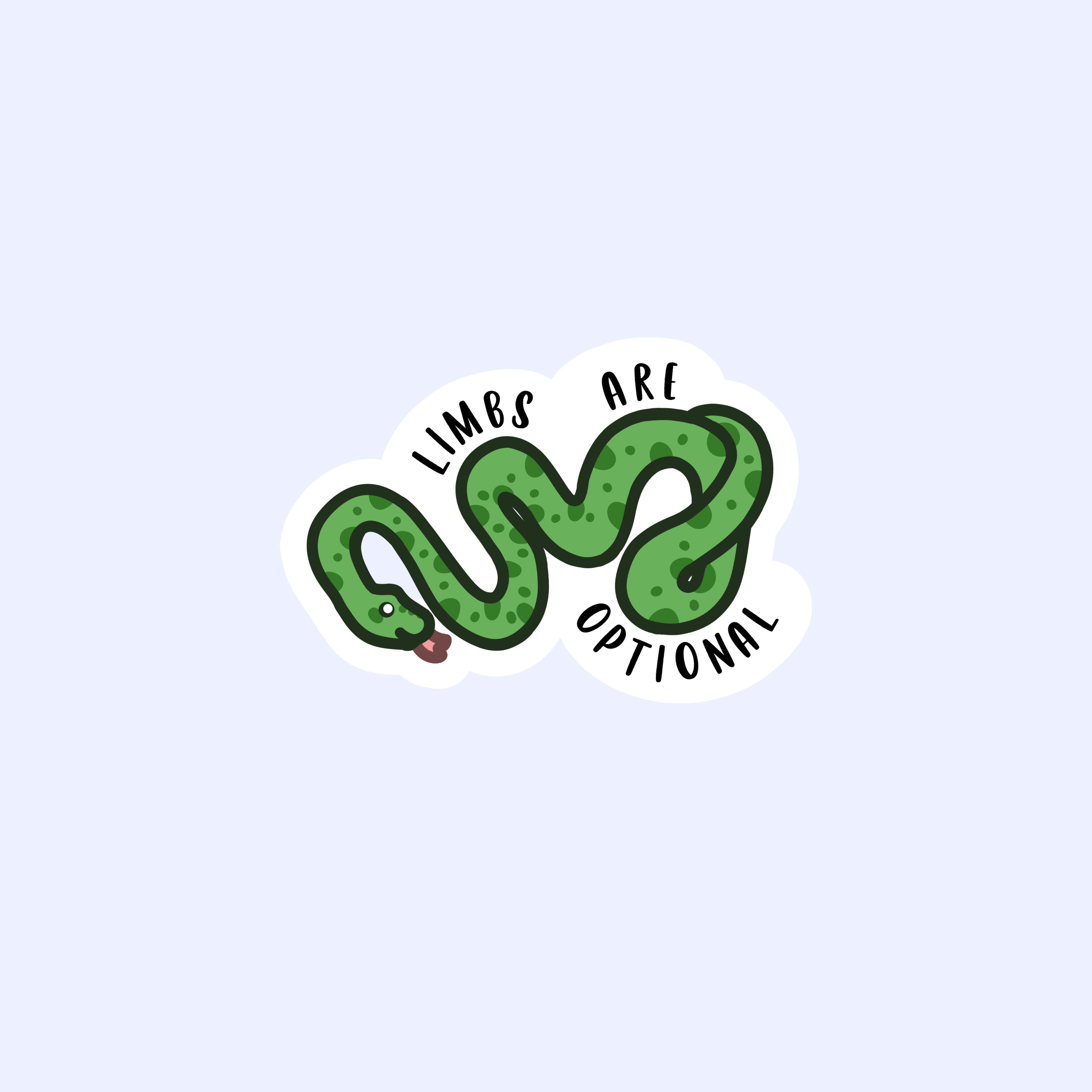 Limbs are Optional - 3 Waterproof Silly Snake Sticker