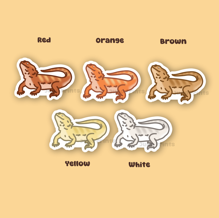 Bearded Dragon - 3" Pogona Sticker or 2" Keychain