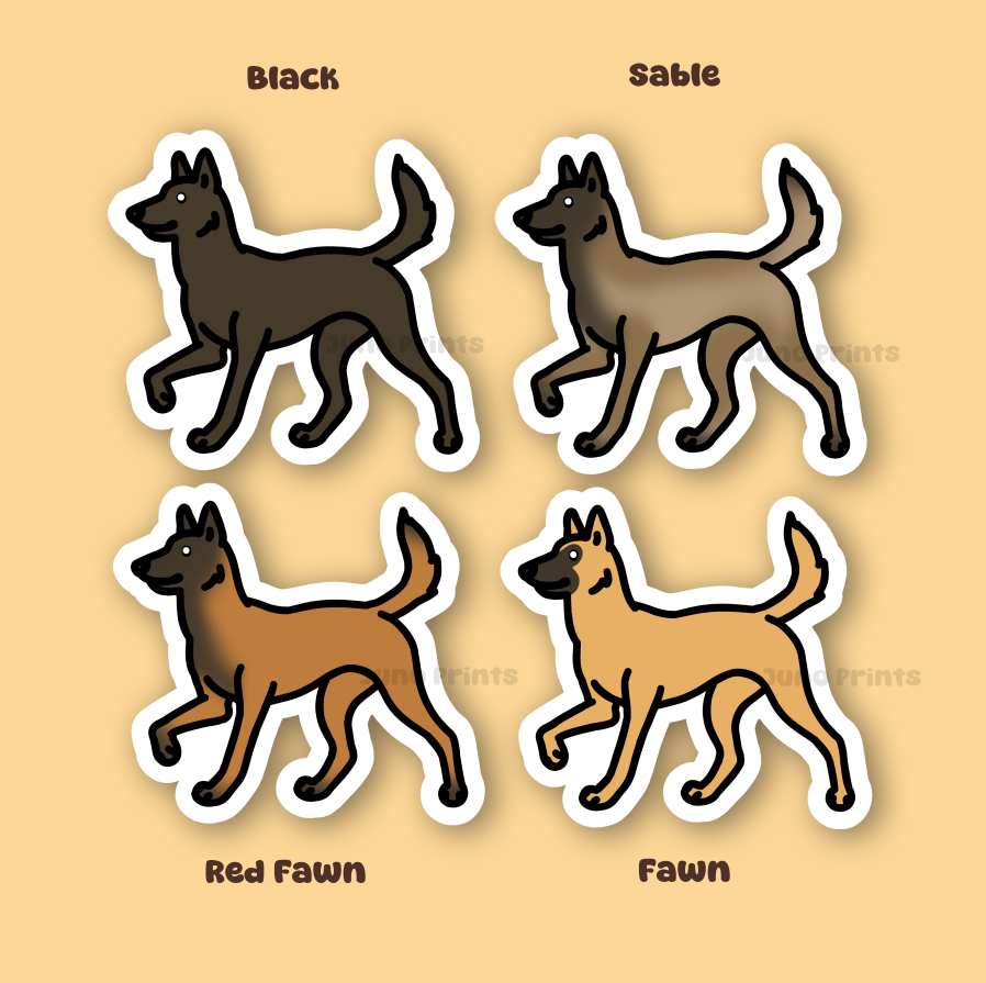 Belgian Malinois Dutch Shepherd Dog Sticker - 3" Waterproof Sticker or 2" Keychain Herding