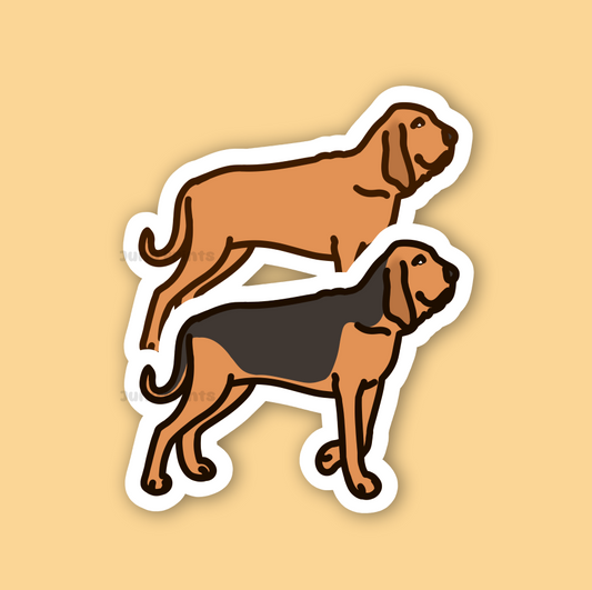 Bloodhound Sticker - 3" Scent Hound Dog Sticker or 2" Keychain