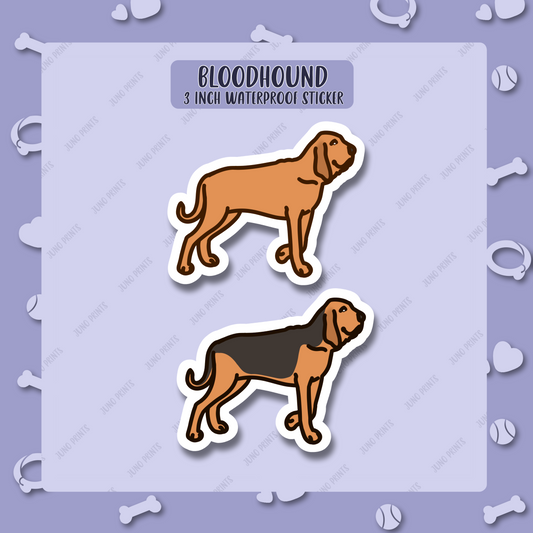 Bloodhound Sticker - 3" Waterproof UV Resistant Scent hound Dog Sticker