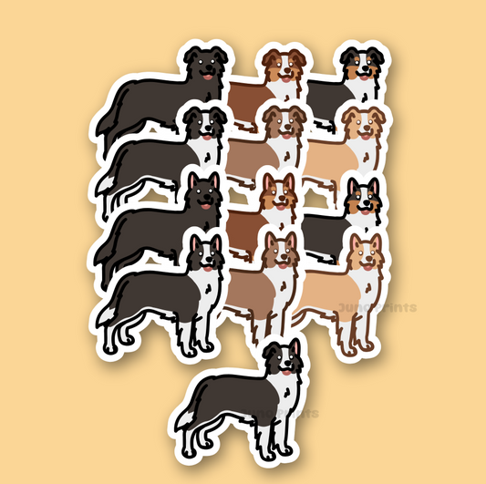 Border Collie Dog Sticker - 3" Waterproof Sticker or 2" Keychain Herding