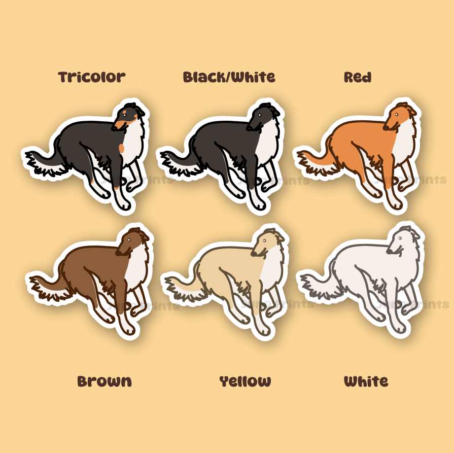 Borzoi Dog Sticker - 3" Windhound/Scenthound Dog Sticker or 2" Keychain Hound