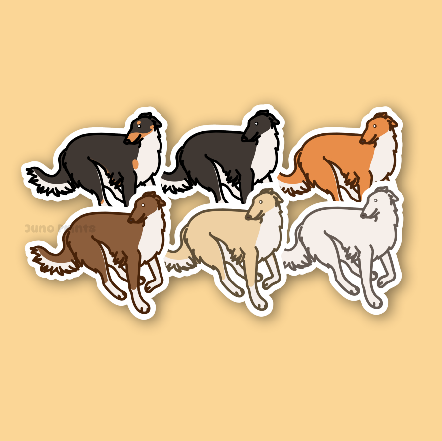 Borzoi Dog Sticker - 3" Windhound/Scenthound Dog Sticker or 2" Keychain Hound