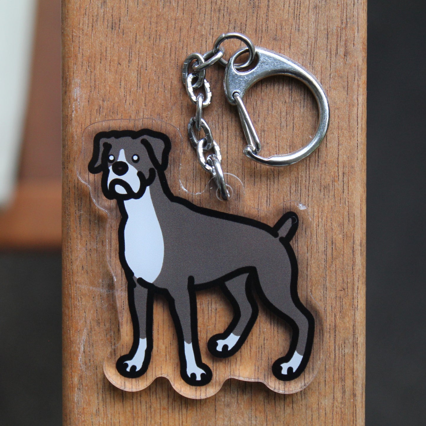 Boxer - 3" Dog Sticker or 2" Keychain Working
