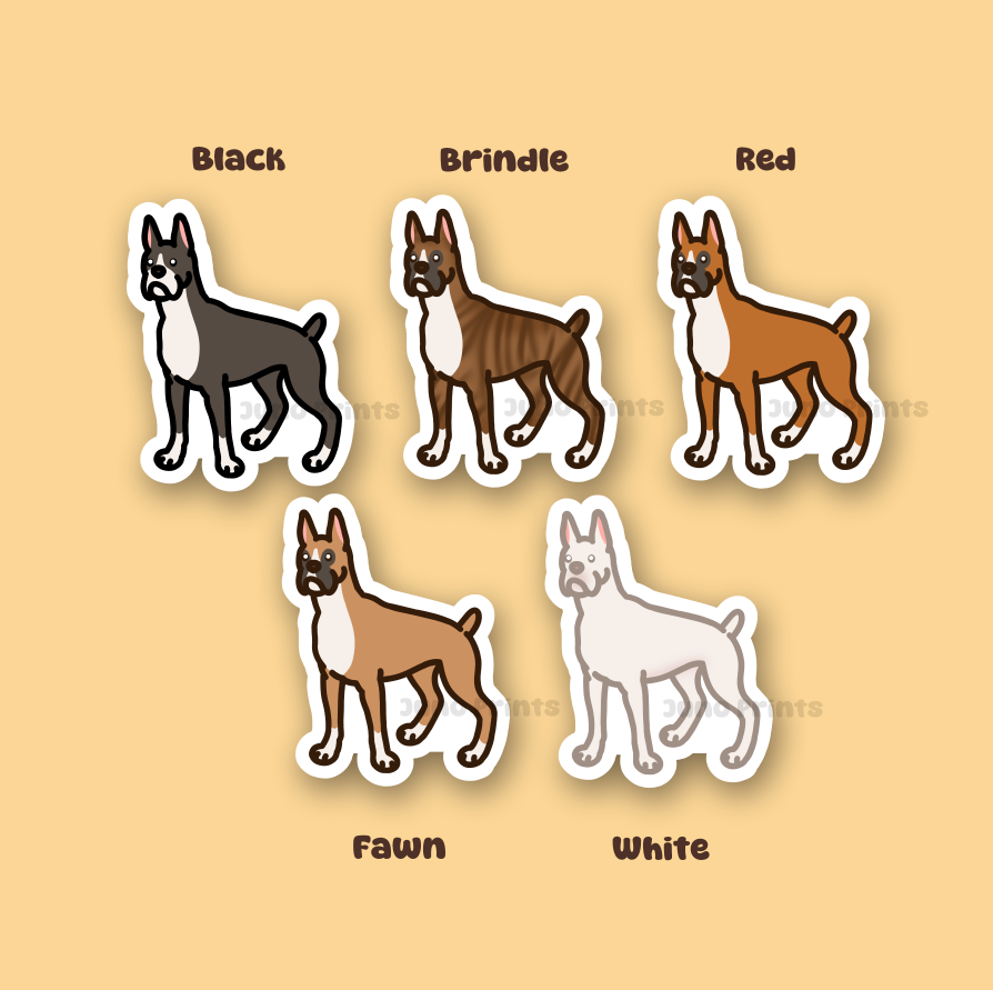 Boxer - 3" Dog Sticker or 2" Keychain Working