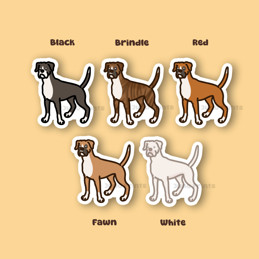 Boxer - 3" Dog Sticker or 2" Keychain Working