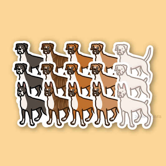 Boxer - 3" Dog Sticker or 2" Keychain Working