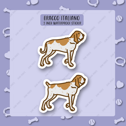 Bracco Italiano Sticker - 3" Bracchi Italiani Waterproof UV Resistant Scenthound Dog Sticker