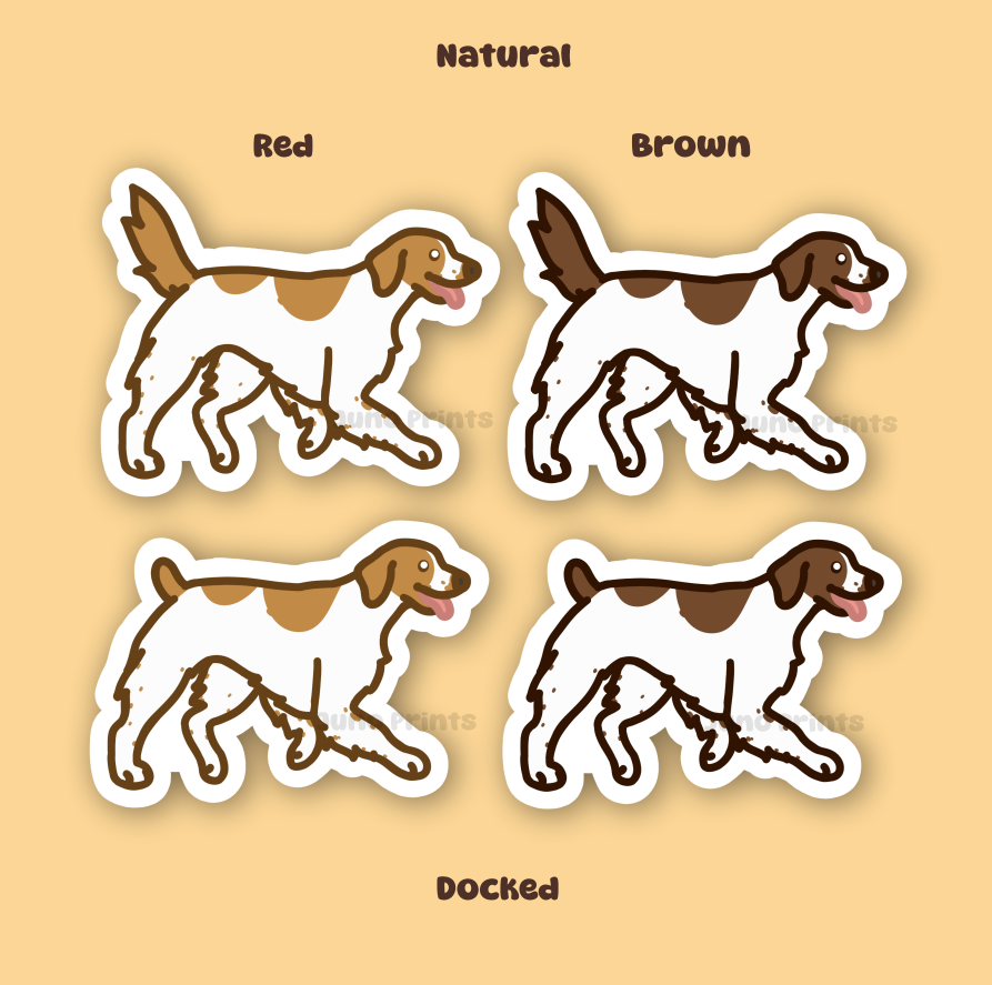 Brittany Dog - 3" Spaniel Sticker or 2" Keychain Sporting