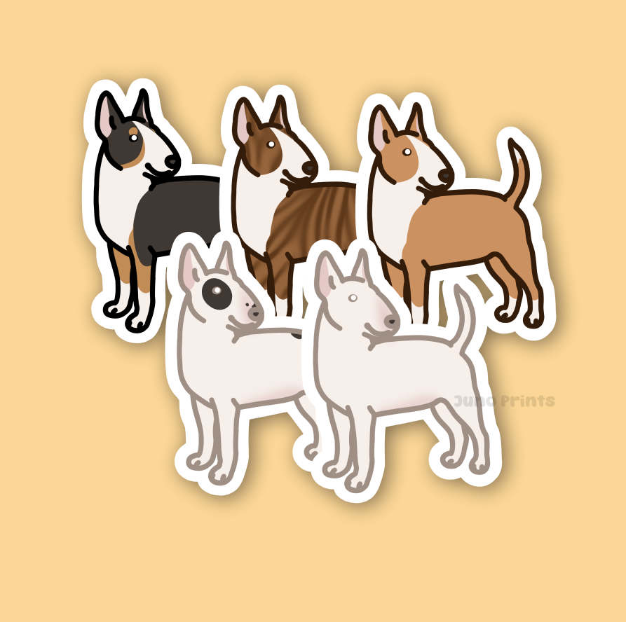 Bull Terrier - 3" Dog Sticker or 2" Keychain