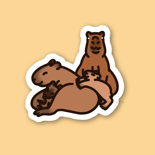 Capy Family - 3" Waterproof Capybara Sticker