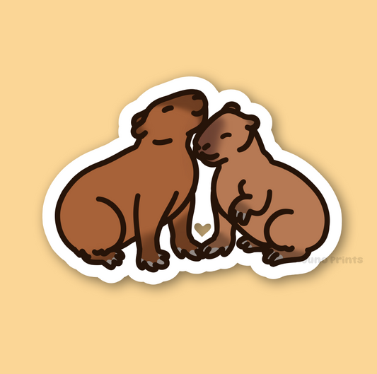 Capybaras in Love - 3" Waterproof Capybara Sticker