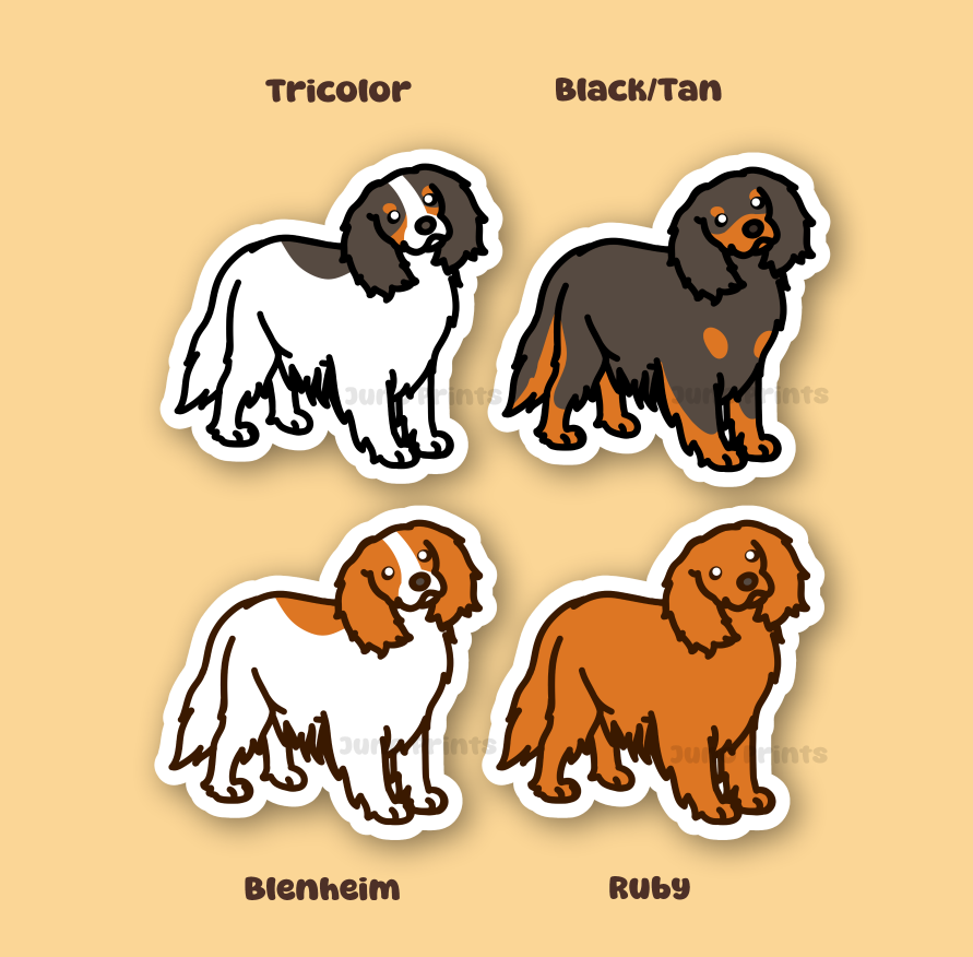 Cavalier King Charles Spaniel - 3" Cavy Dog Spaniel Sticker or 2" Keychain Toy