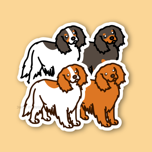 Cavalier King Charles Spaniel - 3" Cavy Dog Spaniel Sticker or 2" Keychain Toy