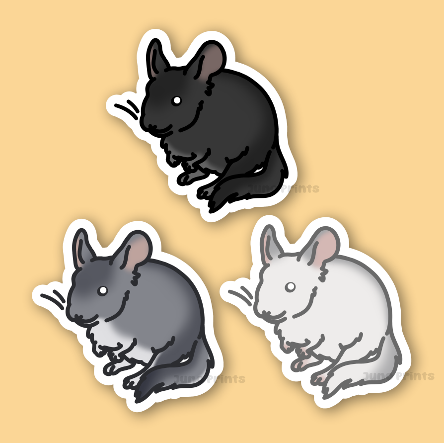 Chinchilla Sticker - 3" Rodent Sticker or 2" Keychain