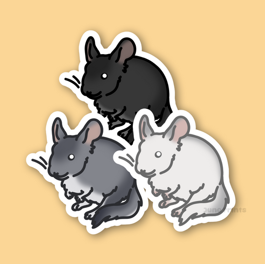 Chinchilla Sticker - 3" Rodent Sticker or 2" Keychain