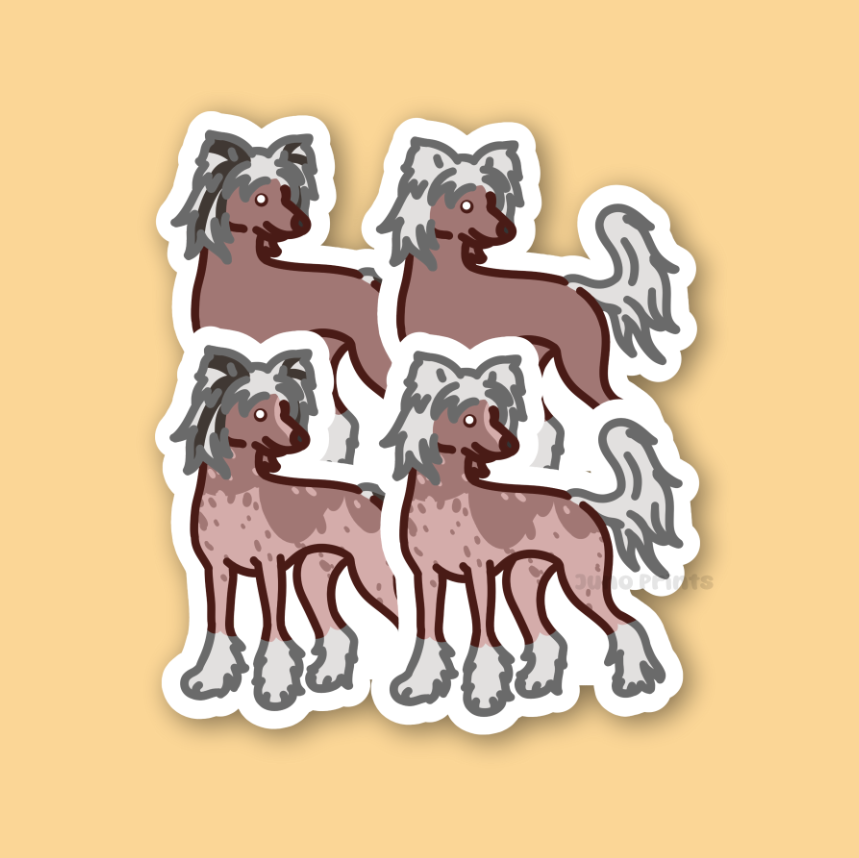Chinese Crested - 3" Dog Sticker or 2" Keychain Toy