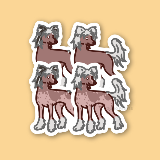 Chinese Crested - 3" Dog Sticker or 2" Keychain Toy