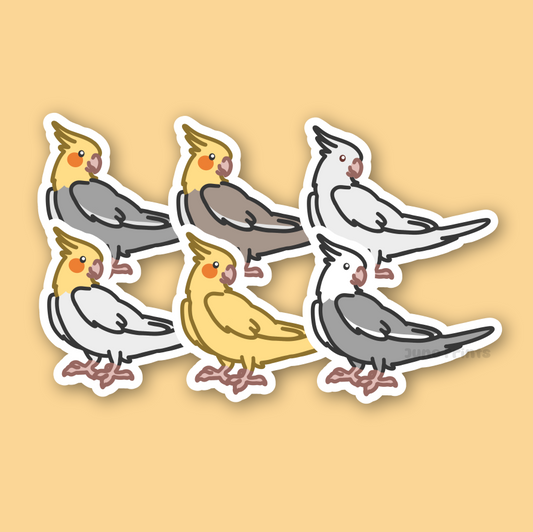 Cockatiel Sticker - 3" Waterproof Cockatiel Sticker or 2" Keychain
