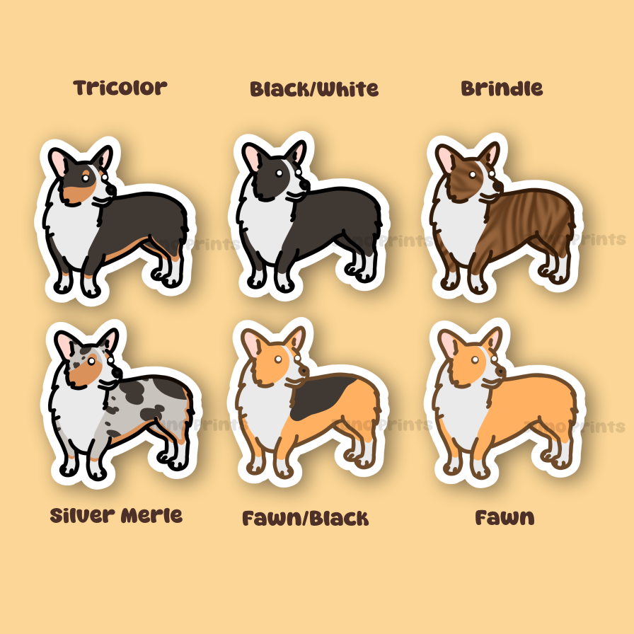 Cardigan and Pembroke Welsh Corgi Dog Sticker - 3" Waterproof Sticker or 2" Keychain Herding