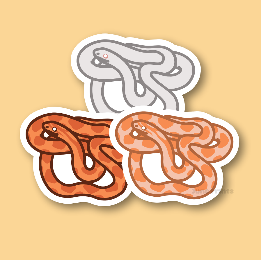 Corn Snake - 3" Small Colubrid Red Rat Snake Sticker
