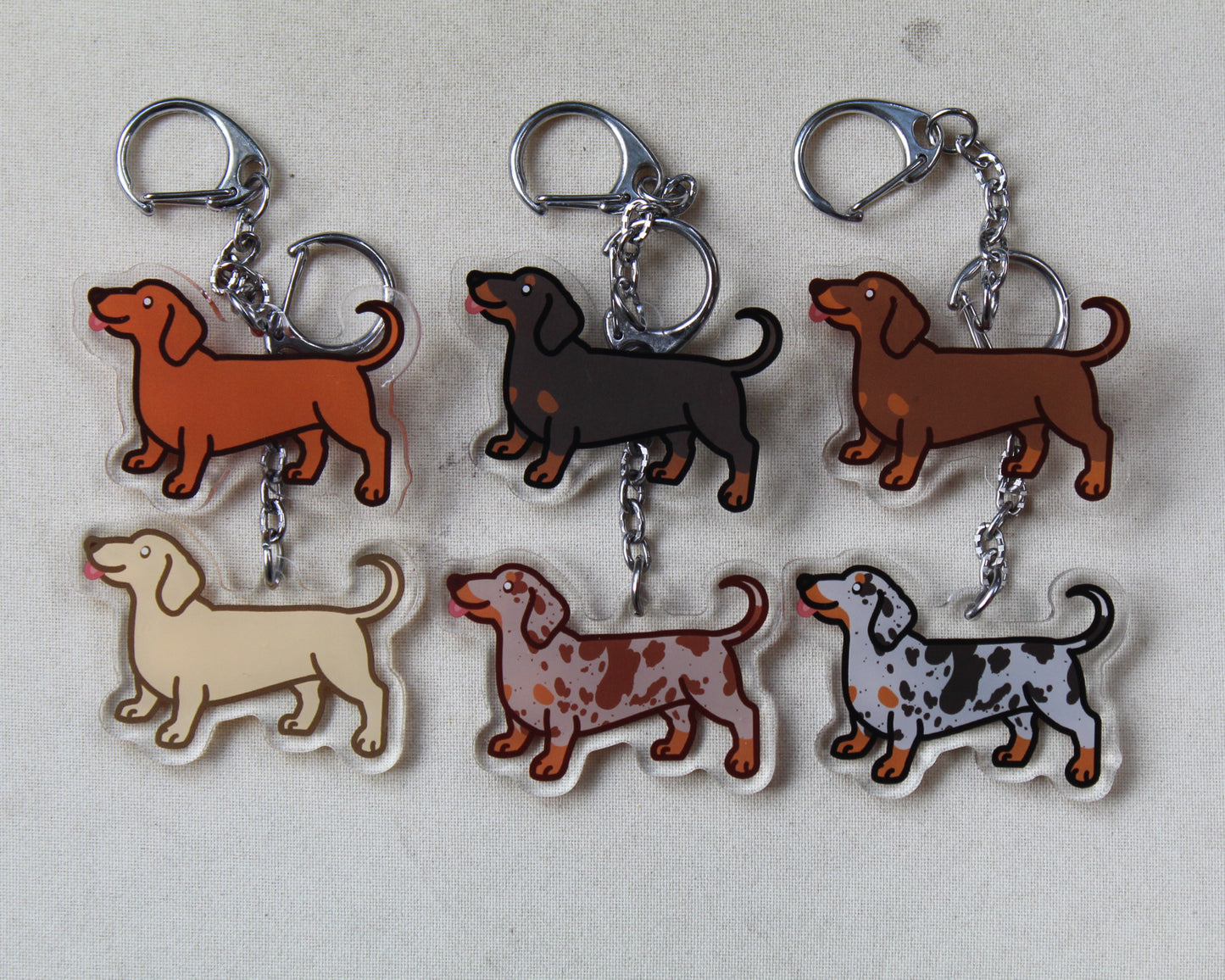 Dachshund, Wiener Dog- 3" Weenie Dog Doxie Sausage Dog Sticker or 2" Keychain Hound