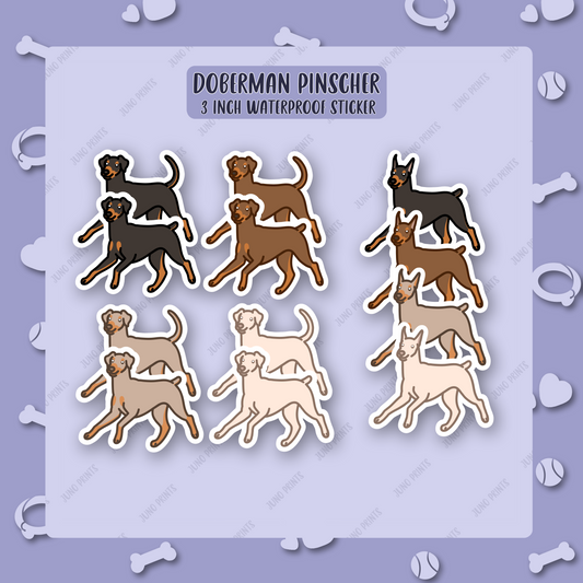 Doberman Pinscher Dog Sticker - 3" Waterproof UV Resistant Dobermann Pinscher German Pinscher Sticker