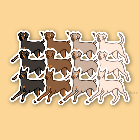 Doberman Pinscher - 3" Dobermann, German Pinscher Sticker or 2" Keychain or 3" Keychain Working