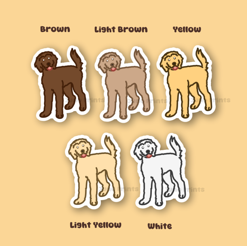 Doodles! Goldendoodle, Labradoodle, Bernedoodle, Aussiedoodle/Poodle Mix Sticker - 3" Dog Sticker or 2" Keychain Misc/Non-Sporting