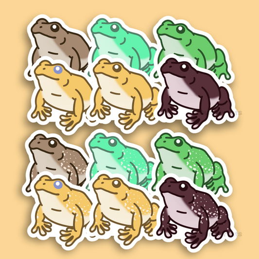 White's Tree Frog - Australian Dumpy Tree Frog 3" Sticker or 2" Keyhain