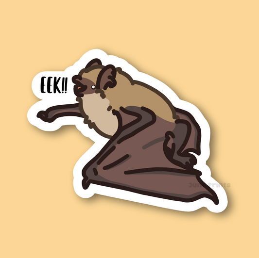 Eek!! Little Brown Bat - 3" Sticker