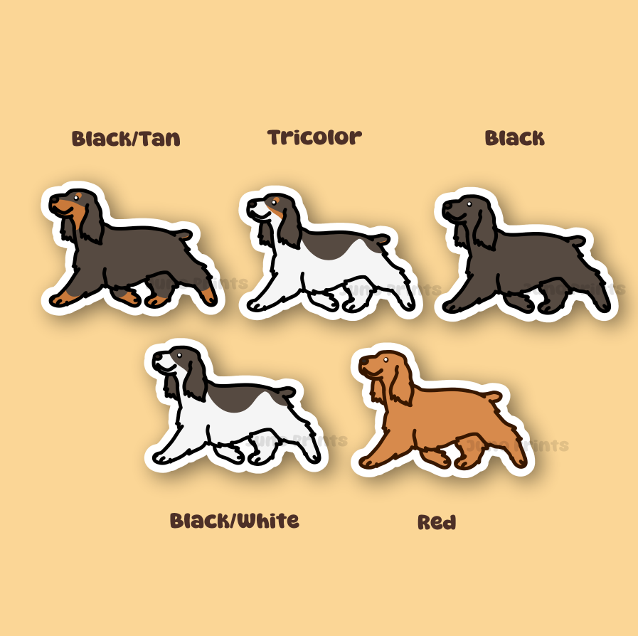 English Cocker/Springer Spaniel Dog - 3" Dog Sticker or 2" Keychain Sporting
