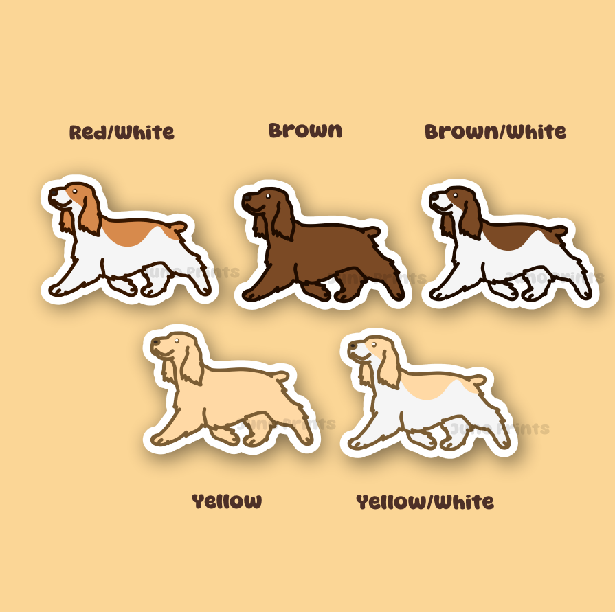 English Cocker/Springer Spaniel Dog - 3" Dog Sticker or 2" Keychain Sporting