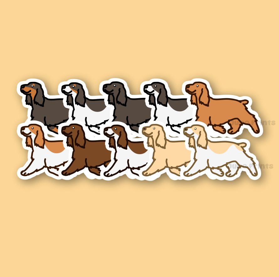 English Cocker/Springer Spaniel Dog - 3" Dog Sticker or 2" Keychain Sporting