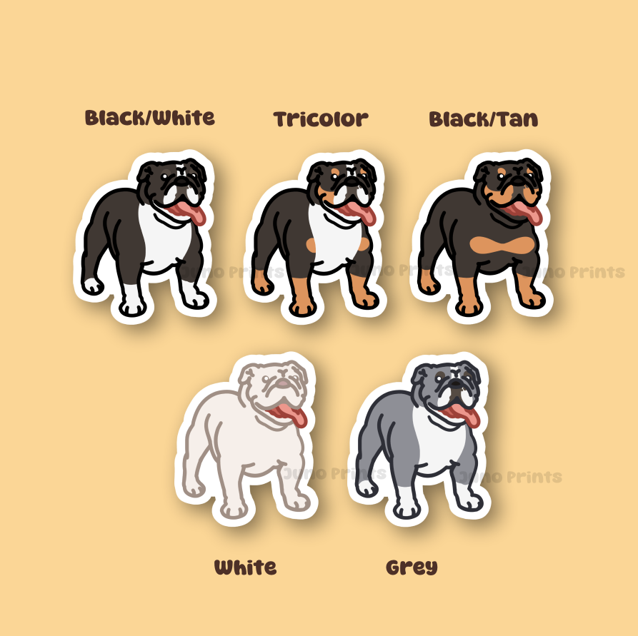 English Bulldog - 3" Waterproof Sticker or 2" Keychain Non-Sporting