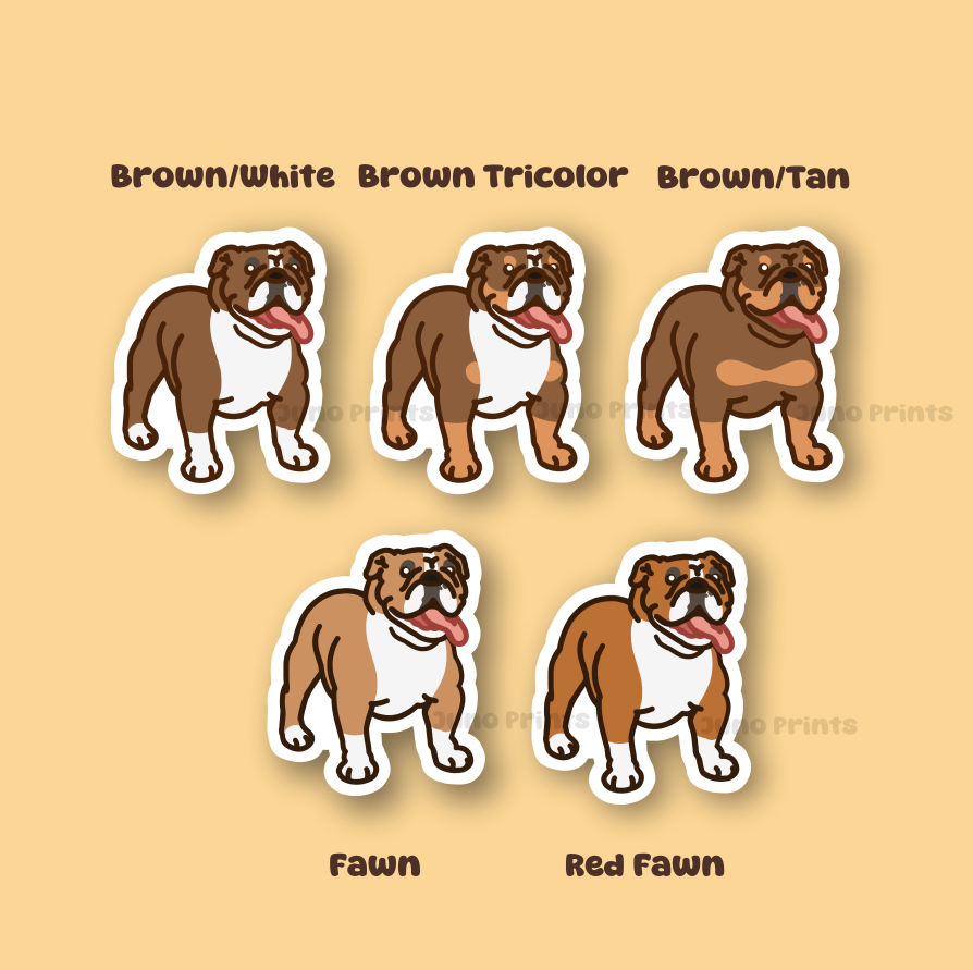 English Bulldog - 3" Waterproof Sticker or 2" Keychain Non-Sporting