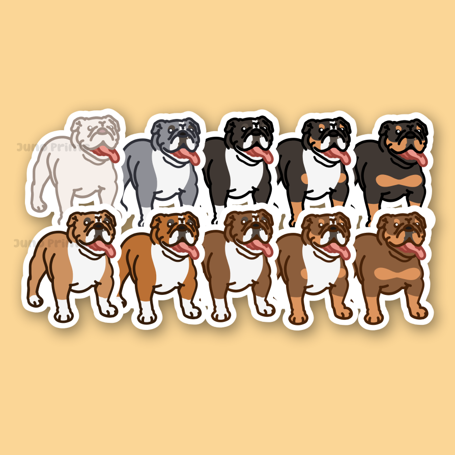 English Bulldog - 3" Waterproof Sticker or 2" Keychain Non-Sporting