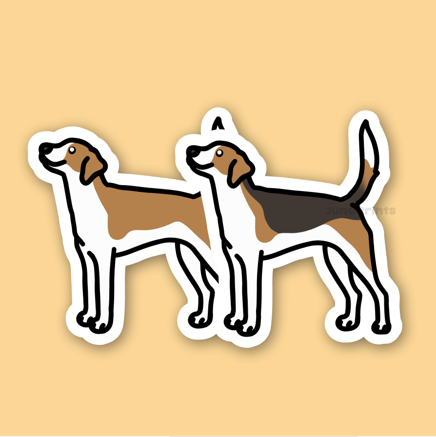 English Foxhound Harrier Dog Sticker - 3" Waterproof Sticker Hound